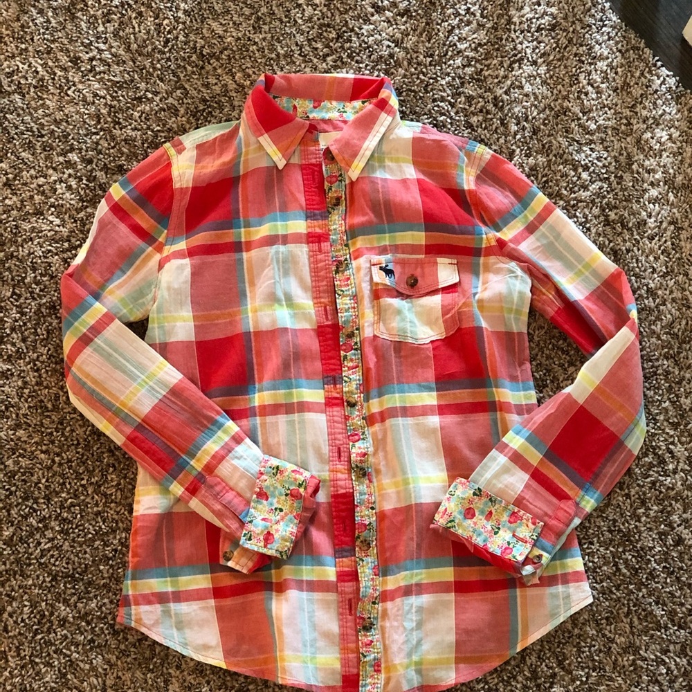 A&F plaid button down shirt, XS